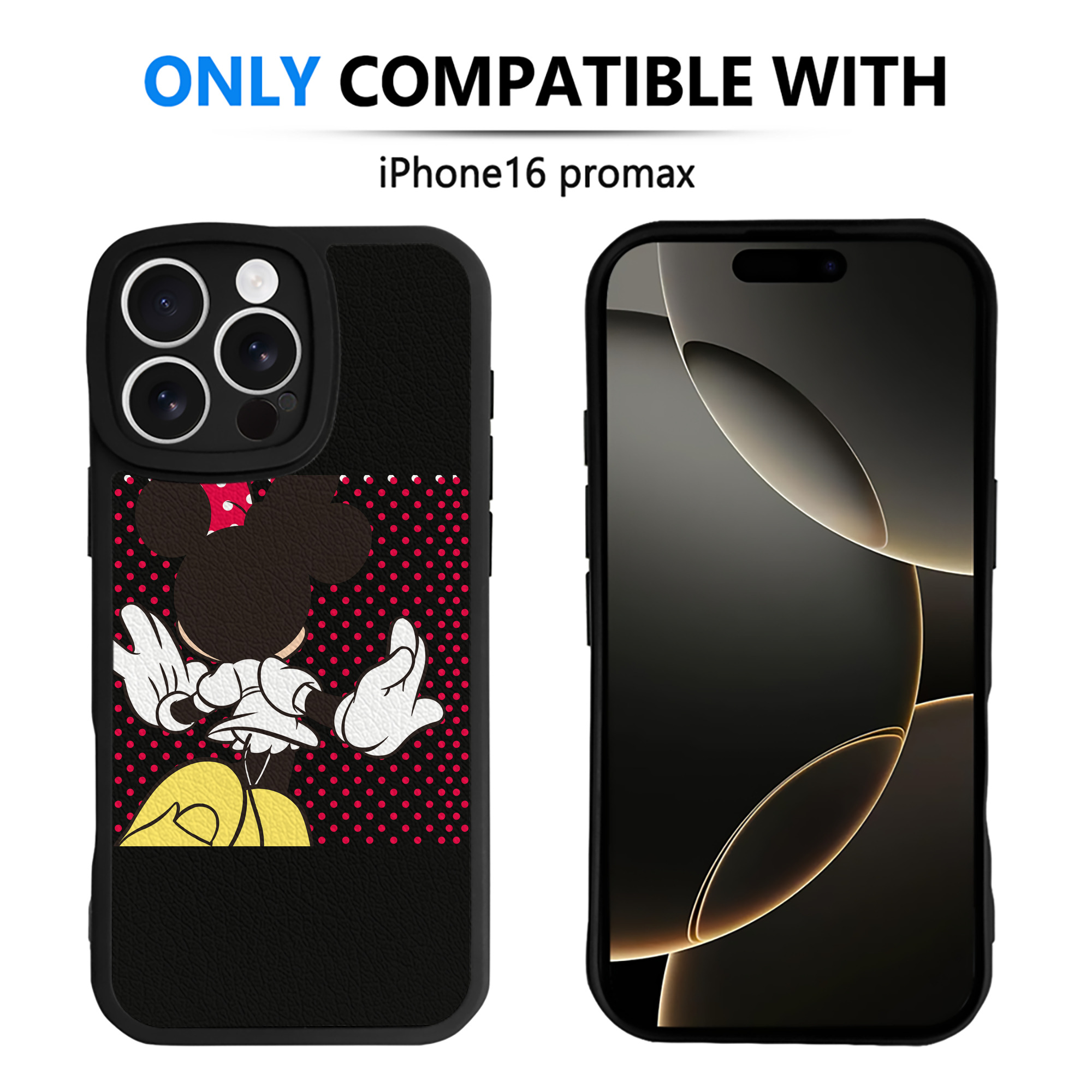 （画像用） ミッキーマウス Mickey Mouse 【iPhone 16シリーズ対応】シリコンスマホケース（レザー調） 材質：シリコン